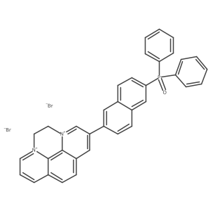 2-(6-(Diphenylphosphoryl)naphthalen-2-yl)-5,6-dihydropyrazino[1,2,3,4-lmn][1,10]phenanthroline-4,7-diium bromide结构式