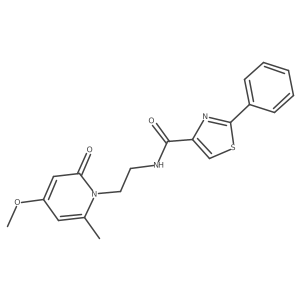 N-(2-(4-methoxy-6-methyl-2-oxopyridin-1(2H)-yl)ethyl)-2-phenylthiazole-4-carboxamide Structure