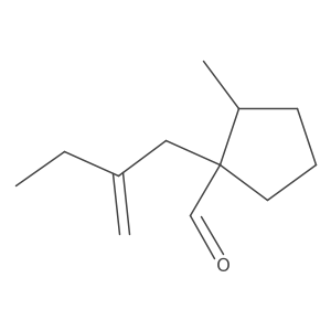 2-Methyl-1-(2-methylidenebutyl)cyclopentane-1-carbaldehyde结构式