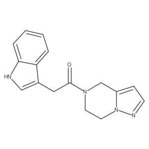 1-(6,7-dihydropyrazolo[1,5-a]pyrazin-5(4H)-yl)-2-(1H-indol-3-yl)ethanone结构式
