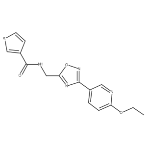 N-((3-(6-ethoxypyridin-3-yl)-1,2,4-oxadiazol-5-yl)methyl)thiophene-3-carboxamide结构式
