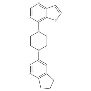 4-(4-(6,7-dihydro-5H-cyclopenta[c]pyridazin-3-yl)piperazin-1-yl)thieno[3,2-d]pyrimidine结构式