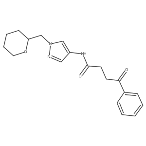 4-oxo-4-phenyl-N-(1-((tetrahydro-2H-pyran-2-yl)methyl)-1H-pyrazol-4-yl)butanamide Structure