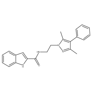 N-(2-(3,5-dimethyl-4-phenyl-1H-pyrazol-1-yl)ethyl)-1H-indole-2-carboxamide Structure
