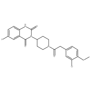 3-(1-(2-(3-chloro-4-methoxyphenyl)acetyl)piperidin-4-yl)-6-fluoroquinazoline-2,4(1H,3H)-dione Structure