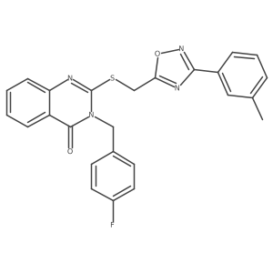 3-(4-fluorobenzyl)-2-(((3-(m-tolyl)-1,2,4-oxadiazol-5-yl)methyl)thio)quinazolin-4(3H)-one Structure