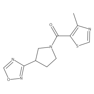 (3-(1,2,4-Oxadiazol-3-yl)pyrrolidin-1-yl)(4-methylthiazol-5-yl)methanone结构式