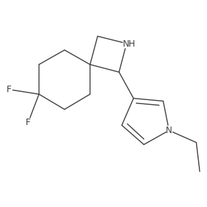 1-(1-Ethyl-1H-pyrrol-3-yl)-7,7-difluoro-2-azaspiro[3.5]nonane结构式