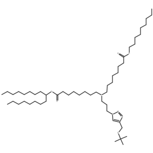 Heptadecan-9-yl 8-((3-(4-(tert-butoxymethyl)-1H-1,2,3-triazol-1-yl)propyl)(8-(nonyloxy)-8-oxooctyl)amino)octanoate Structure