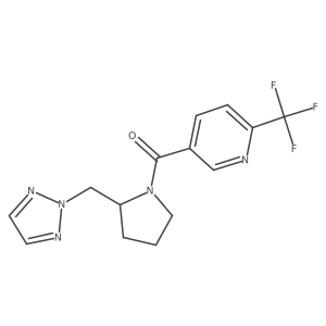 5-{2-[(2H-1,2,3-triazol-2-yl)methyl]pyrrolidine-1-carbonyl}-2-(trifluoromethyl)pyridine Structure