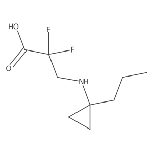 2,2-Difluoro-3-[(1-propylcyclopropyl)amino]propanoic acid结构式