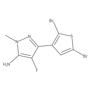 3-(2,5-dibromothiophen-3-yl)-4-fluoro-1-methyl-1H-pyrazol-5-amine Structure
