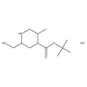tert-Butyl (2R,5R)-5-(hydroxymethyl)-2-methylpiperazine-1-carboxylate hydrochloride结构式