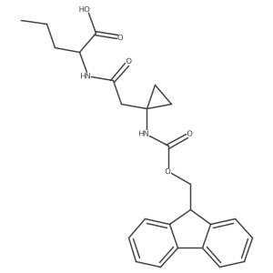 (2R)-2-{2-[1-({[(9H-fluoren-9-yl)methoxy]carbonyl}amino)cyclopropyl]acetamido}pentanoic acid结构式