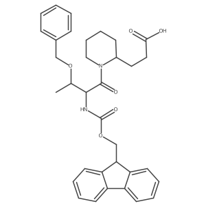 3-{1-[(2R,3S)-3-(benzyloxy)-2-({[(9H-fluoren-9-yl)methoxy]carbonyl}amino)butanoyl]piperidin-2-yl}propanoic acid Structure