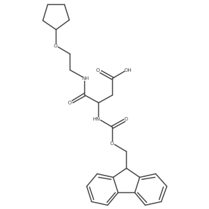 3-{[2-(cyclopentyloxy)ethyl]carbamoyl}-3-({[(9H-fluoren-9-yl)methoxy]carbonyl}amino)propanoic acid结构式