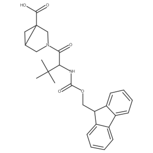 3-[2-({[(9H-fluoren-9-yl)methoxy]carbonyl}amino)-3,3-dimethylbutanoyl]-3-azabicyclo[3.1.0]hexane-1-carboxylic acid结构式