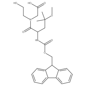 2-[2-({[(9H-fluoren-9-yl)methoxy]carbonyl}amino)-N-(2-hydroxyethyl)-4-methoxy-4-methylpentanamido]acetic acid结构式