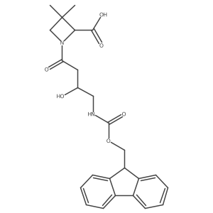 1-[4-({[(9H-fluoren-9-yl)methoxy]carbonyl}amino)-3-hydroxybutanoyl]-3,3-dimethylazetidine-2-carboxylic acid结构式