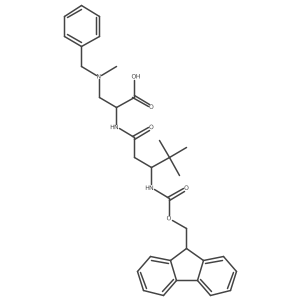3-[benzyl(methyl)amino]-2-[3-({[(9H-fluoren-9-yl)methoxy]carbonyl}amino)-4,4-dimethylpentanamido]propanoic acid Structure