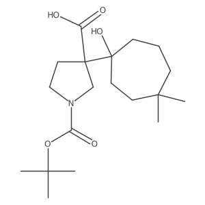1-[(Tert-butoxy)carbonyl]-3-(1-hydroxy-4,4-dimethylcycloheptyl)pyrrolidine-3-carboxylic acid Structure
