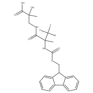 3-[2-({[(9H-fluoren-9-yl)methoxy]carbonyl}amino)-3,3,3-trifluoro-2-methylpropanamido]-2-hydroxy-2-methylpropanoic acid结构式