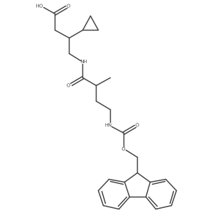 3-cyclopropyl-4-[4-({[(9H-fluoren-9-yl)methoxy]carbonyl}amino)-2-methylbutanamido]butanoic acid Structure