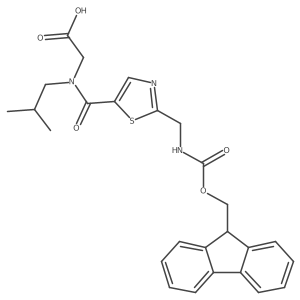 2-(1-{2-[({[(9H-fluoren-9-yl)methoxy]carbonyl}amino)methyl]-1,3-thiazol-5-yl}-N-(2-methylpropyl)formamido)acetic acid Structure