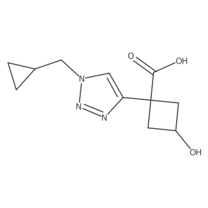 1-[1-(cyclopropylmethyl)-1H-1,2,3-triazol-4-yl]-3-hydroxycyclobutane-1-carboxylic acid结构式