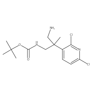 tert-butyl N-[3-amino-2-(2,6-dichloropyridin-3-yl)-2-methylpropyl]carbamate结构式
