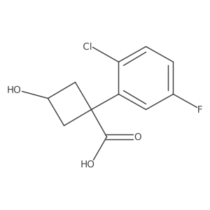 1-(2-Chloro-5-fluorophenyl)-3-hydroxycyclobutane-1-carboxylic acid Structure