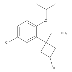 3-(Aminomethyl)-3-[5-chloro-2-(difluoromethoxy)phenyl]cyclobutan-1-ol Structure
