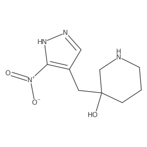 3-[(3-nitro-1H-pyrazol-4-yl)methyl]piperidin-3-ol Structure