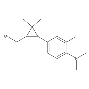 4-[3-(aminomethyl)-2,2-dimethylcyclopropyl]-2-fluoro-N,N-dimethylaniline Structure