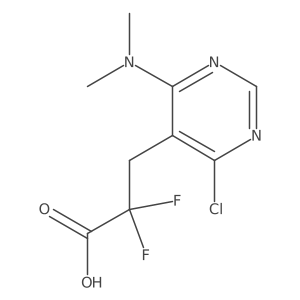 3-[4-Chloro-6-(dimethylamino)pyrimidin-5-yl]-2,2-difluoropropanoic acid结构式