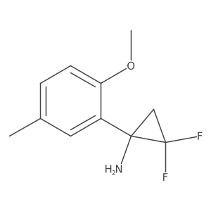 2,2-Difluoro-1-(2-methoxy-5-methylphenyl)cyclopropan-1-amine结构式