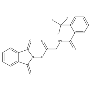 1,3-dioxo-2,3-dihydro-1H-isoindol-2-yl 2-{[2-(trifluoromethyl)phenyl]formamido}acetate结构式