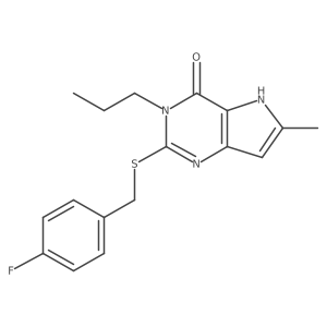 2-{[(4-fluorophenyl)methyl]sulfanyl}-6-methyl-3-propyl-3H,4H,5H-pyrrolo[3,2-d]pyrimidin-4-one Structure