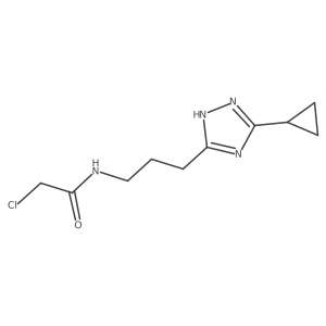 2-chloro-N-[3-(3-cyclopropyl-1H-1,2,4-triazol-5-yl)propyl]acetamide Structure