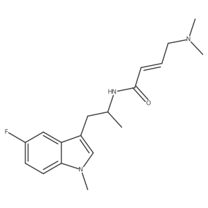 (E)-4-(Dimethylamino)-N-[1-(5-fluoro-1-methylindol-3-yl)propan-2-yl]but-2-enamide结构式