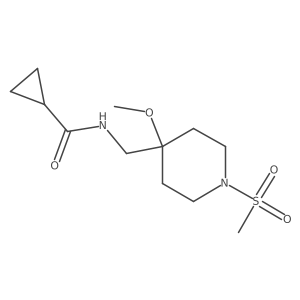 N-[(1-methanesulfonyl-4-methoxypiperidin-4-yl)methyl]cyclopropanecarboxamide结构式