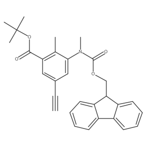 tert-butyl 5-ethynyl-3-({[(9H-fluoren-9-yl)methoxy]carbonyl}(methyl)amino)-2-methylbenzoate Structure