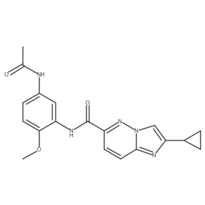 2-cyclopropyl-N-(5-acetamido-2-methoxyphenyl)imidazo[1,2-b]pyridazine-6-carboxamide结构式