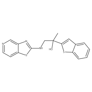 2-(1-Benzothiophen-2-yl)-1-({[1,3]thiazolo[4,5-c]pyridin-2-yl}amino)propan-2-ol结构式