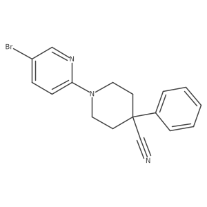 1-(5-Bromopyridin-2-yl)-4-phenylpiperidine-4-carbonitrile Structure