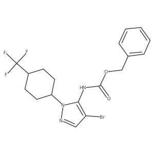 benzyl N-{4-bromo-1-[4-(trifluoromethyl)cyclohexyl]-1H-pyrazol-5-yl}carbamate Structure