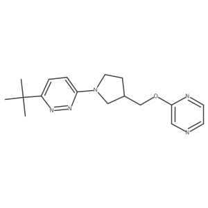 3-Tert-butyl-6-{3-[(pyrazin-2-yloxy)methyl]pyrrolidin-1-yl}pyridazine结构式