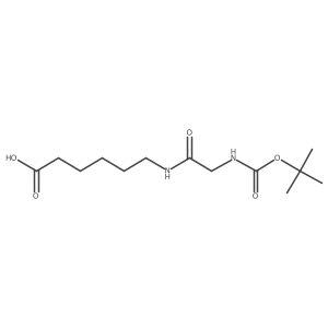 Hexanoic acid, 6-[[2-[[(1,1-dimethylethoxy)carbonyl]amino]acetyl]amino]- Structure