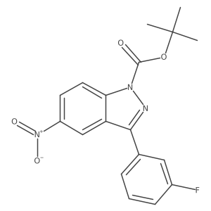 1h-Indazole-1-carboxylic acid,3-(3-fluorophenyl)-5-nitro-,1,1-dimethylethyl ester Structure
