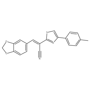 (Z)-3-(benzo[d][1,3]dioxol-5-yl)-2-(4-(p-tolyl)thiazol-2-yl)acrylonitrile Structure